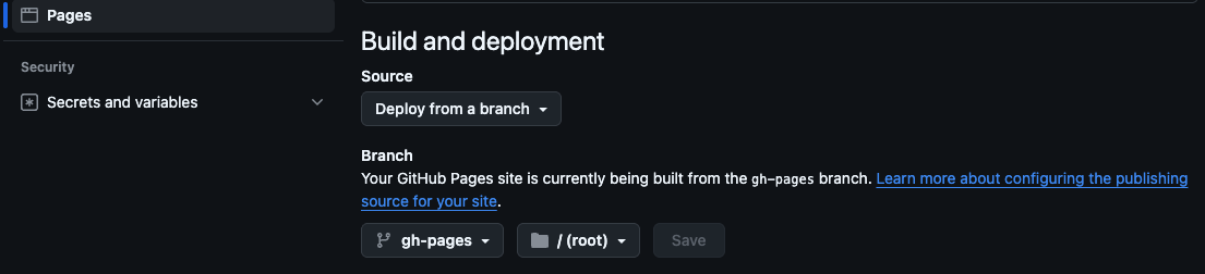 Github Pages Configuration